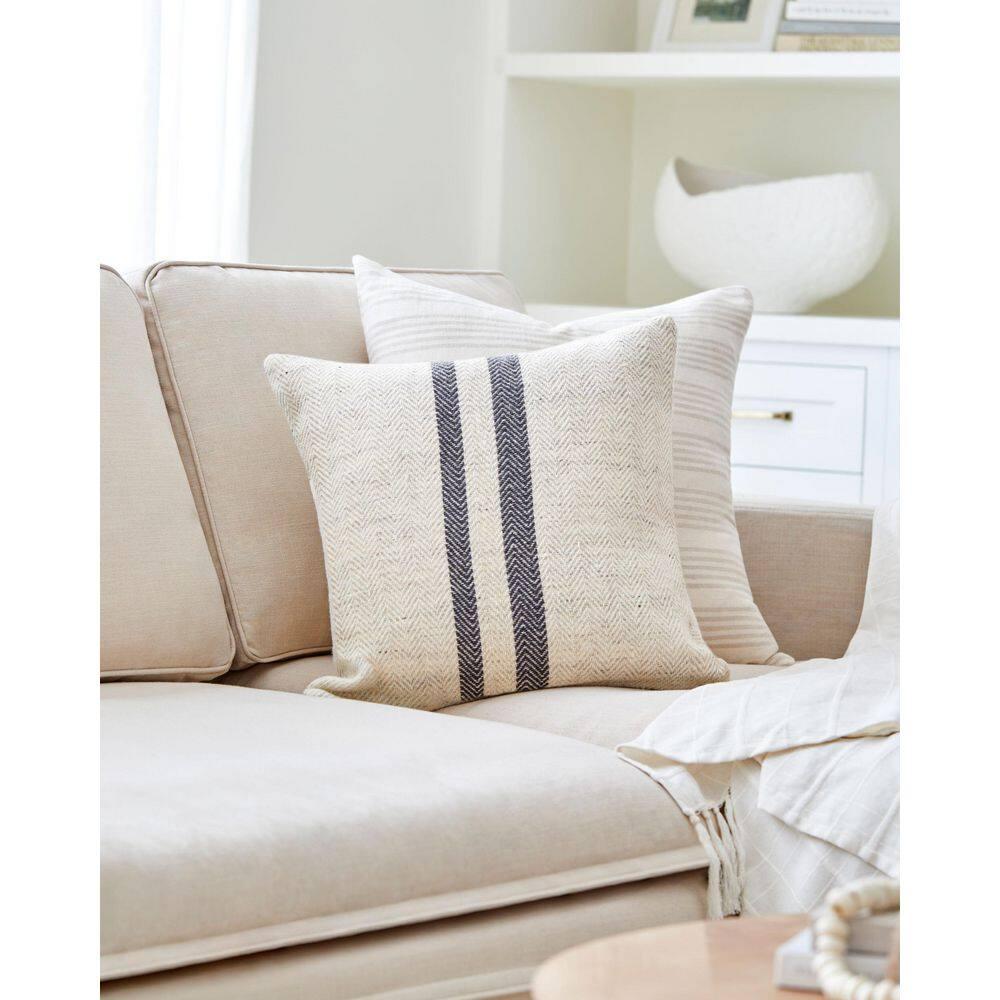 Becki Owens x Livabliss Becki Owens x Livabliss Brett Striped Wool Blend Reversible Throw Pillow