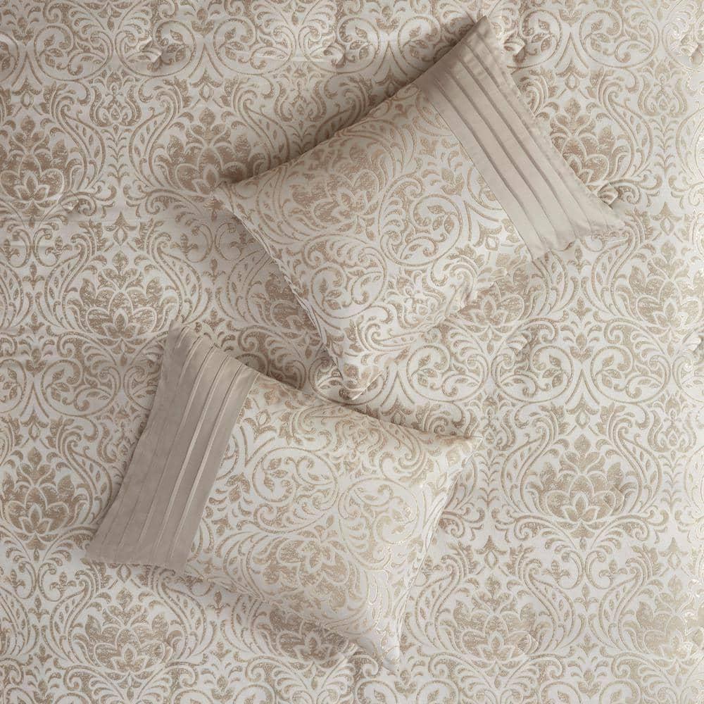 Madison Park Emilia 12 Piece Jacquard Comforter Set with Bed Sheets