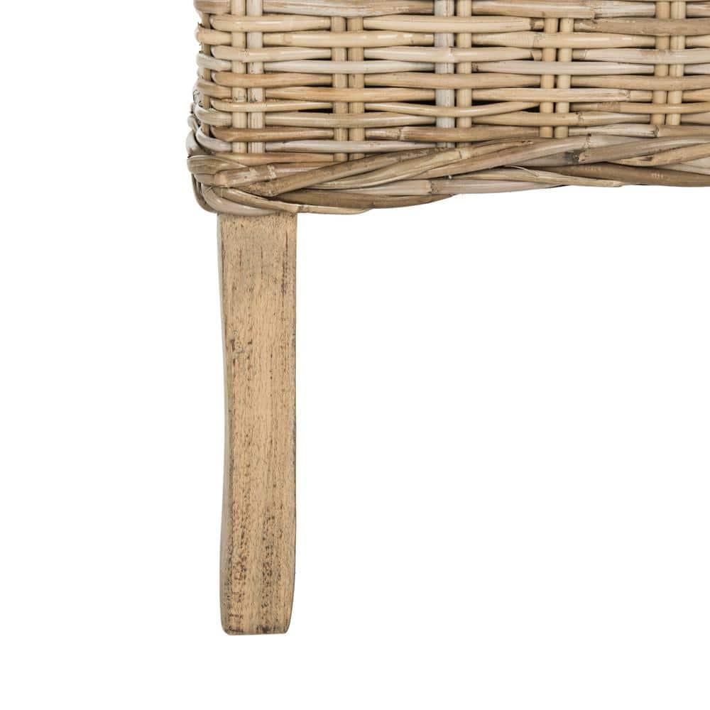 Quaker 19" H Rattan Side Chair (Set of 2) - FOX6521 - Natural Unfinished/Rustic Grey - Safavieh Couture
