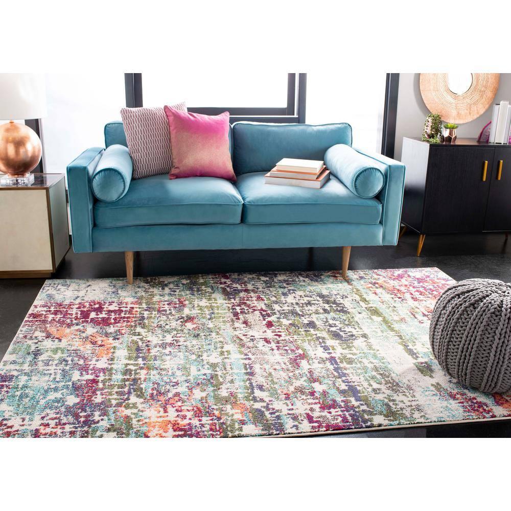 Madison MAD469 Power Loomed Indoor Area Rug - Blue/Green - 5'3"x7'6" - Safavieh