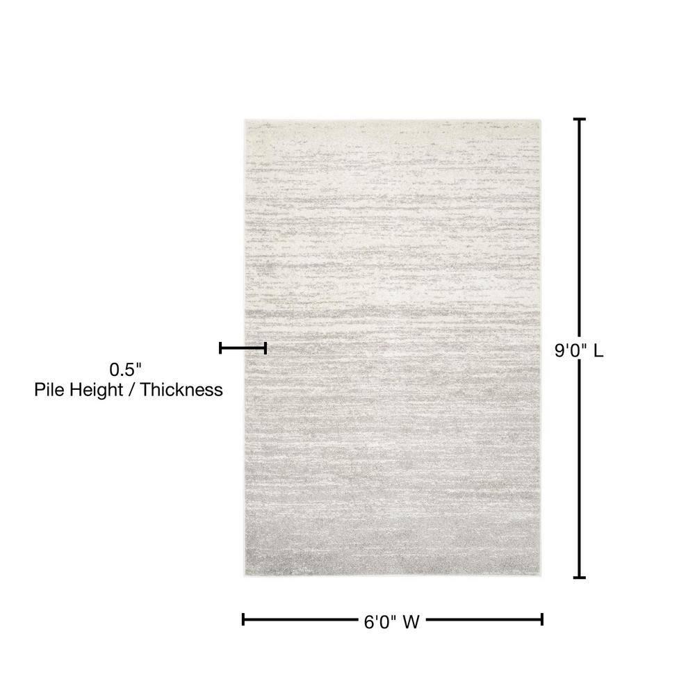 Adirondack ADR113 Machine Made Indoor Area Rug - Ivory/Silver - 6'x9' - Safavieh