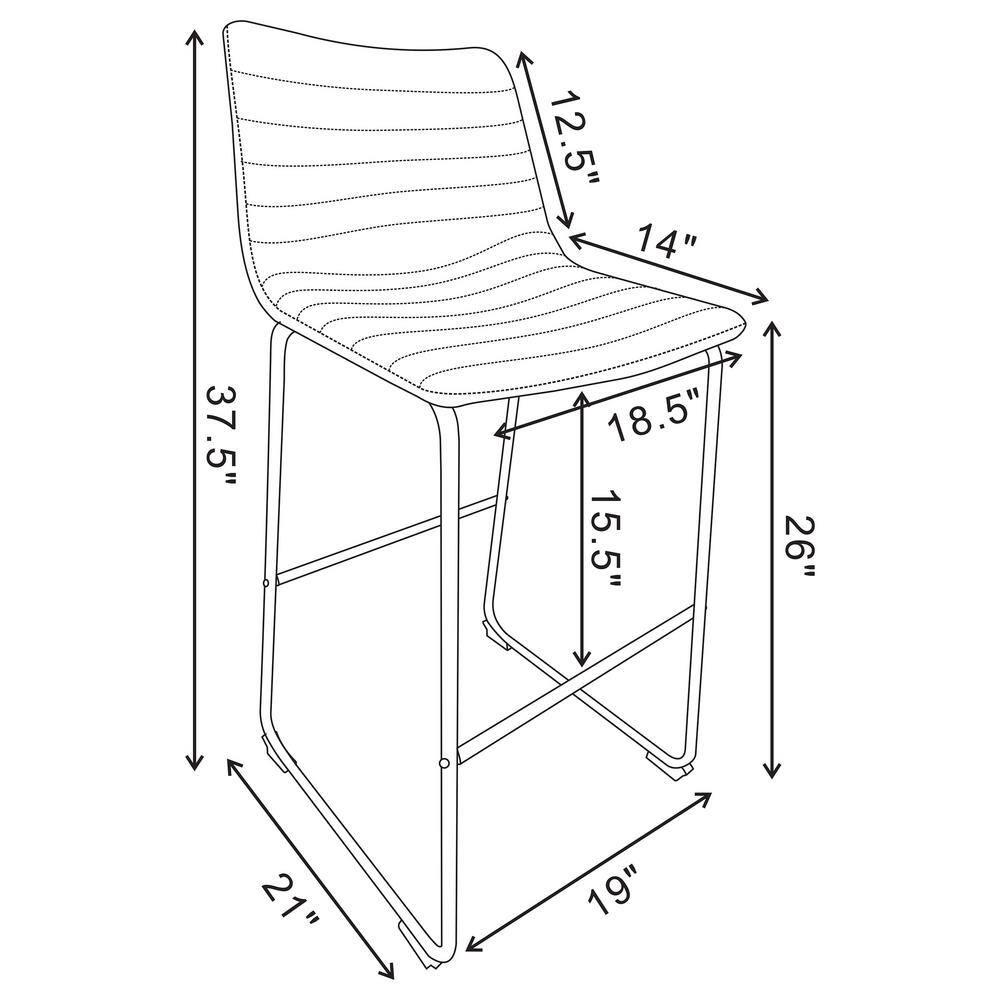Coaster Zuni Rustic Faux Leather Upholstered Counter Chair in Blue