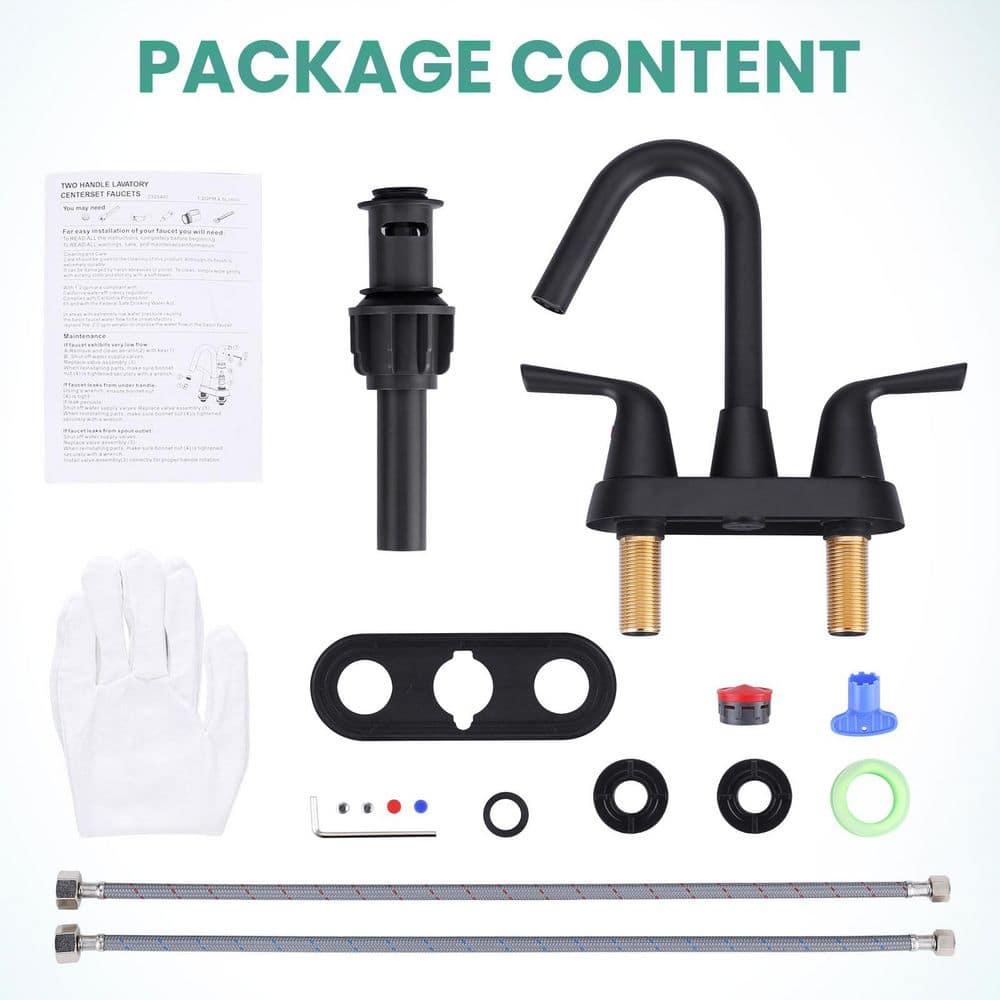 Centerset 2-handle Bathroom Faucet with Drain Assembly