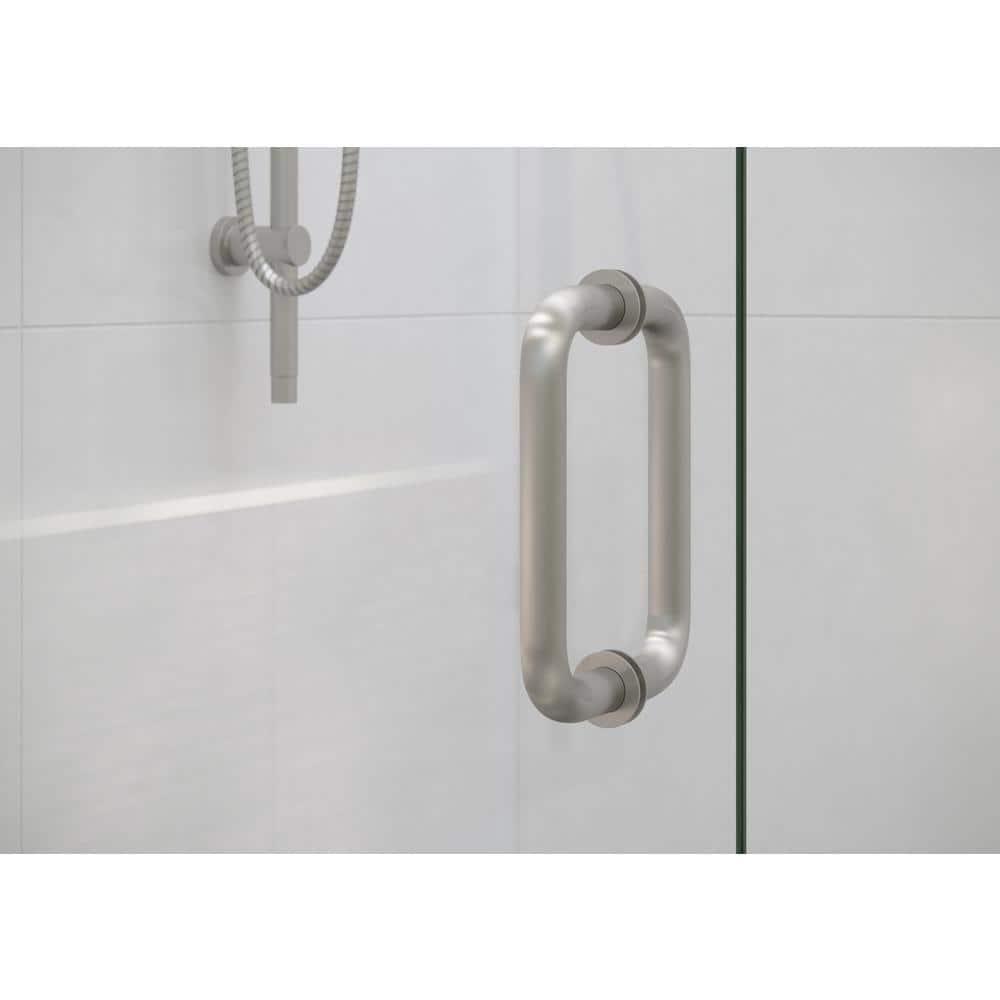 Glass Warehouse Illume 59.5 in. x 78 in. Fully Frameless Wall Hinge Shower Door GW-WH-59-5-BN