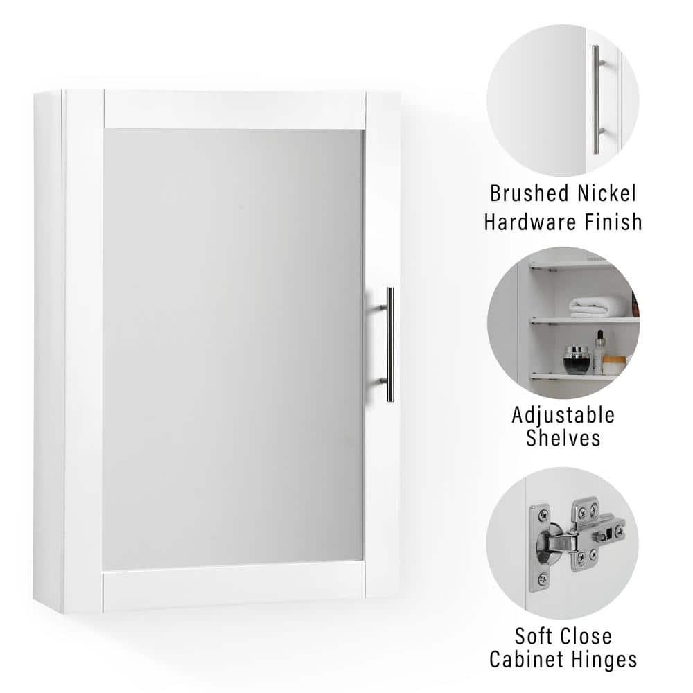 Crosley Savannah Medicine Cabinet White : Microfiber, Machine Washable, Non-Slip Backing