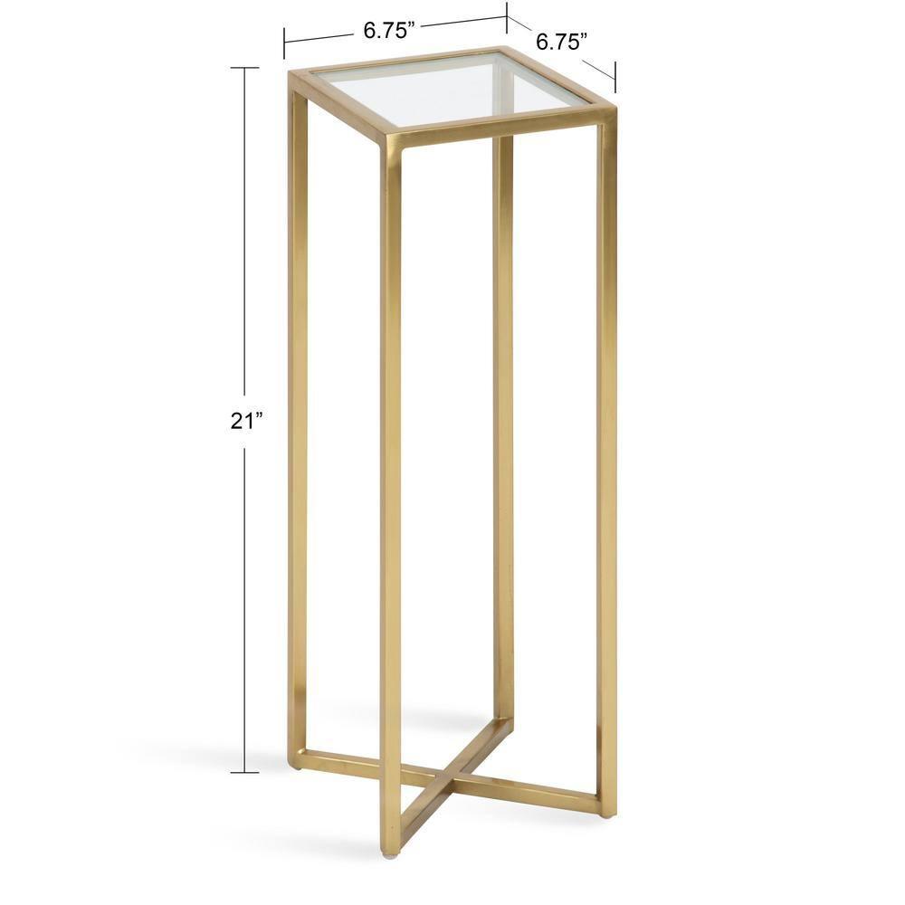 Kate and Laurel Jaspur Square Metal Drink Table, 7x7x21, Gold