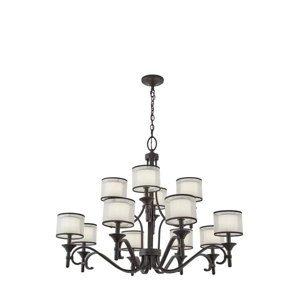 Transitional Twelve Light Chandelier-Mission Bronze Finish Bailey Street Home 147-Bel-553124