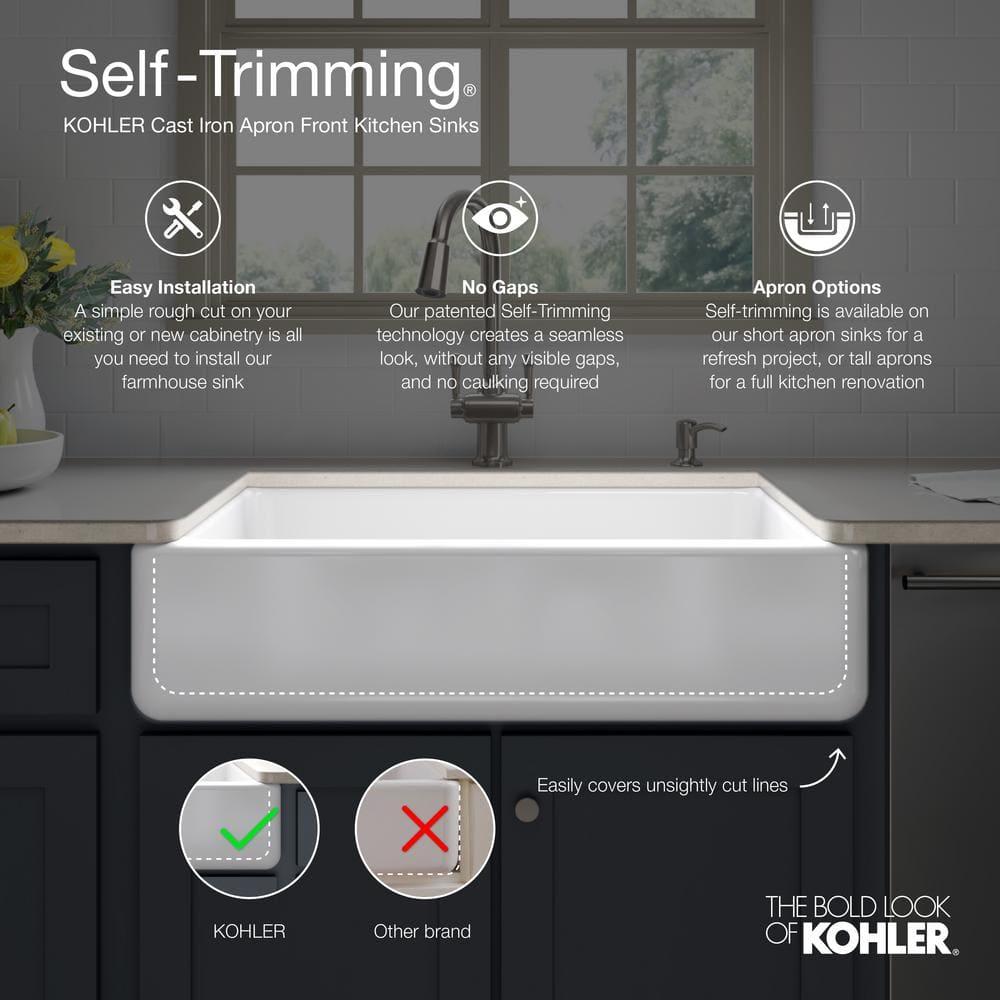 Whitehaven® Self-Trimming 36" L x 22" W Farmhouse Kitchen Sink