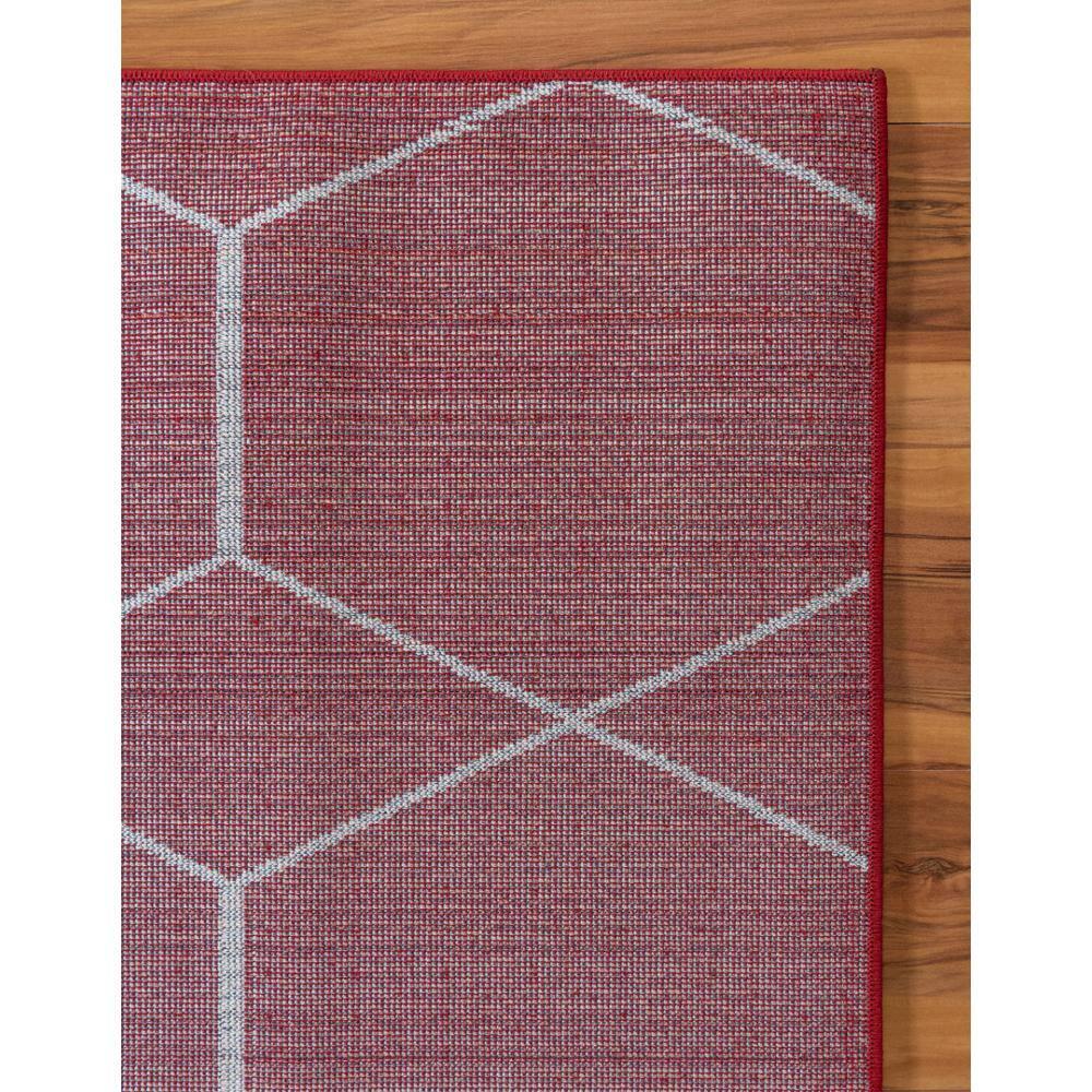 Unique Loom 8' 0 x 10' 0 Trellis Frieze Geometric Red Area Rug