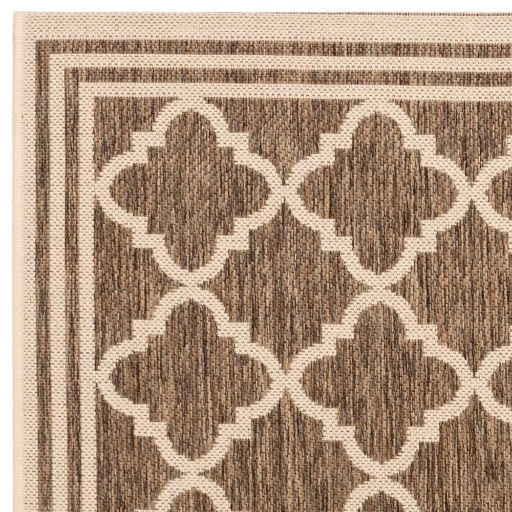 SAFAVIEH Beach House Nima Trellis Indoor/Outdoor Area Rug Beige/Cream, 5'3" x 7'6"