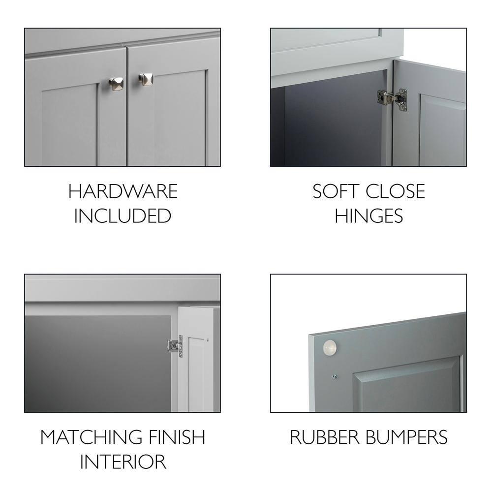 Design House Brookings 24 Inch Bathroom Vanity, Ready to Assemble, Solid Wood, Sherwin Williams – Design House, 587063