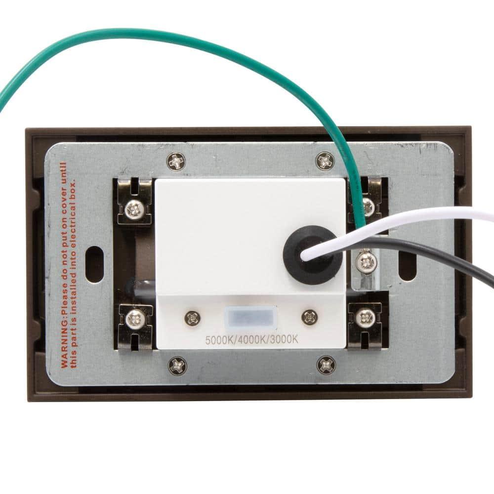 Maxxima Horizontal LED Step Light, Indoor/Outdoor Stair Light, 3 CCT Color Selectable 3000K, 4000K, 5000K, 50 Lumens, Oil Rubbed Bronze, 2-Pack