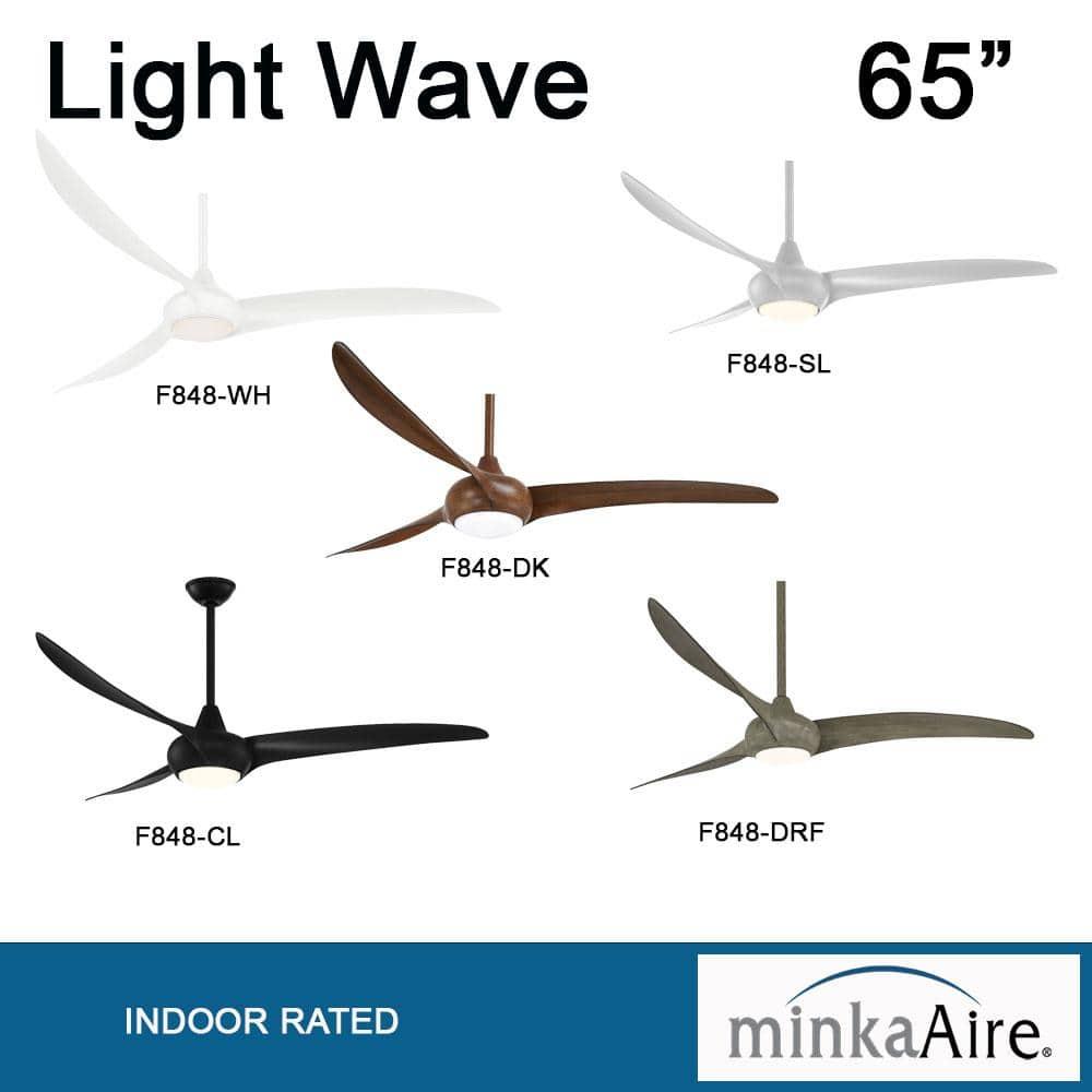 65" Minka Aire Modern Indoor Ceiling Fan LED Light Remote Control Coal for Living Room Kitchen Bedroom Family Dining House Office