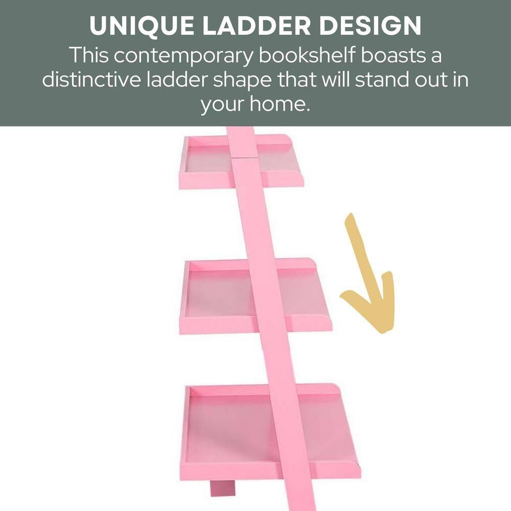 Convenience Concepts American Heritage Bookshelf Ladder, Light Pink