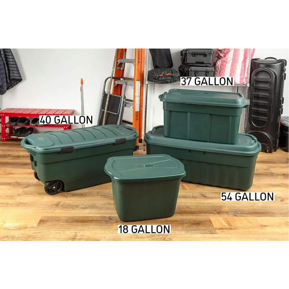 Rubbermaid Rubbermaid Ecosense High-Top Storage Containers, 37 Gal, 3 Pack, Recycled Materials