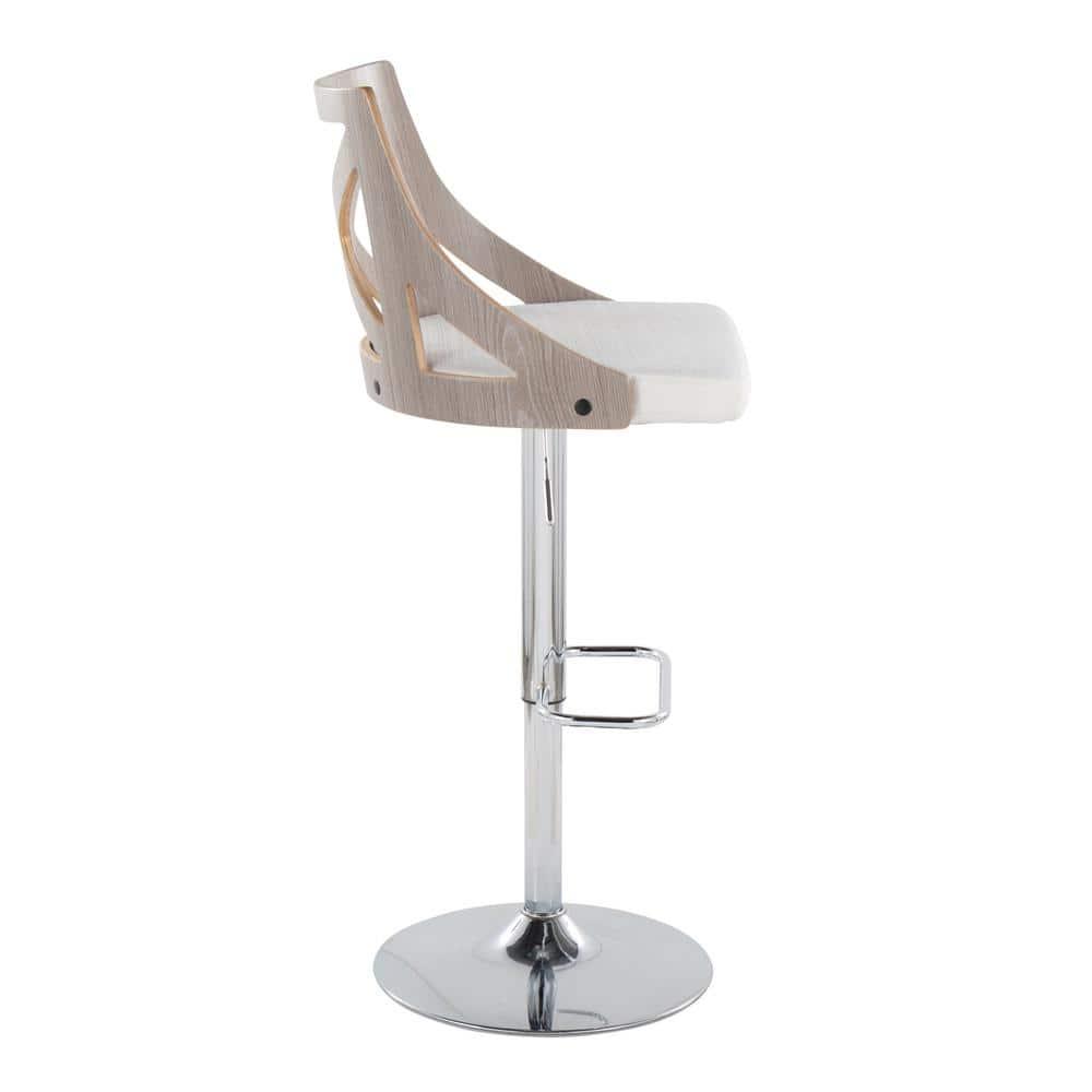 Swivel Upholstered Adjustable Height Counter Stool with Metal Frame