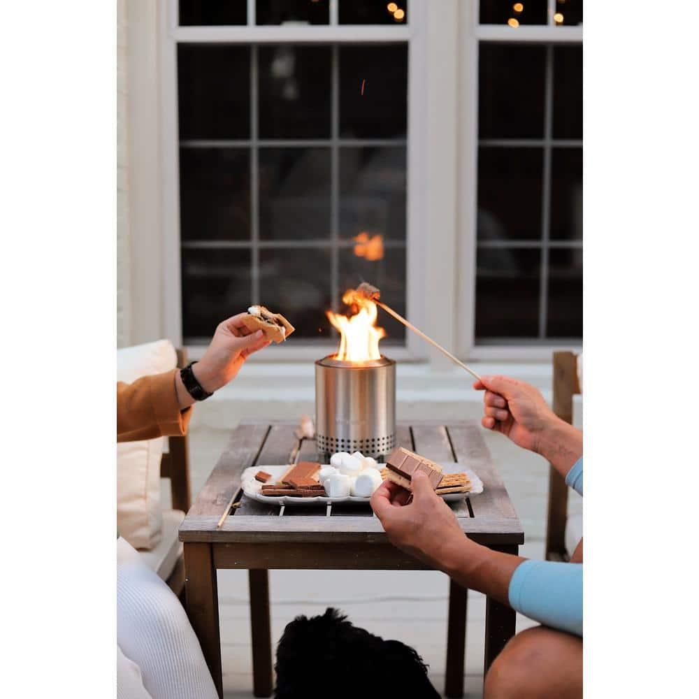 Solo Stove Mesa Tabletop Fire Pit with Stand | Low Smoke Outdoor Mini Fire for Urban & Suburbs | Fueled by Pellets or Wood, Safe Burning, Stainless Steel, With Travel Bag, 6.9 x 5.1 in, 1.4lbs
