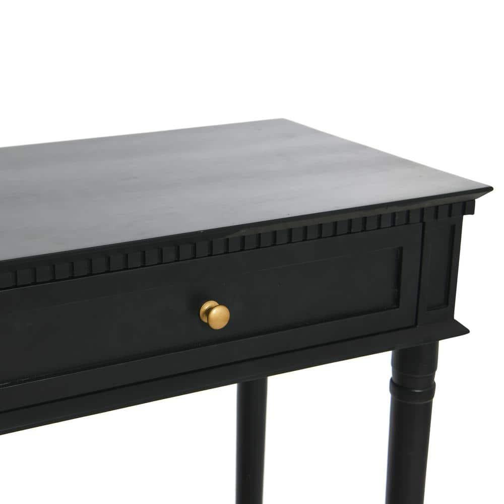 Storied Home Maxwelton Console Table Black: Elegant Entryway Furniture, Acacia & MDF, 32"H x 48"W