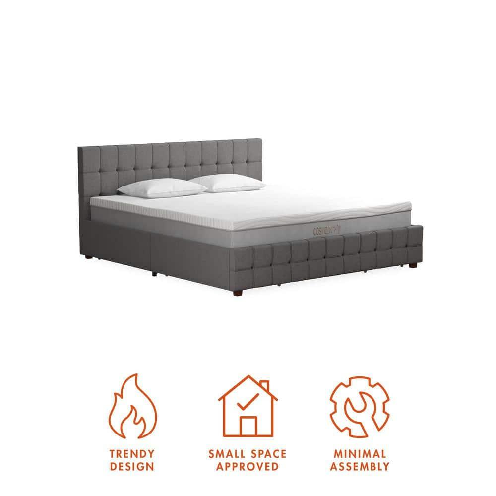 Elizabeth Tufted Upholstered Low Profile Storage Platform Bed