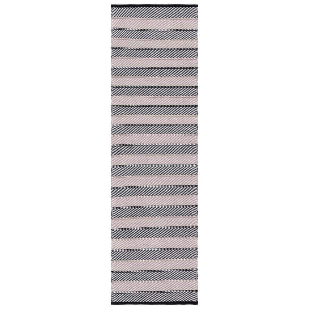 Striped Kilim STK803 Hand Woven Runner Rug - Ivory/Black - 2'3"x8' - Safavieh.
