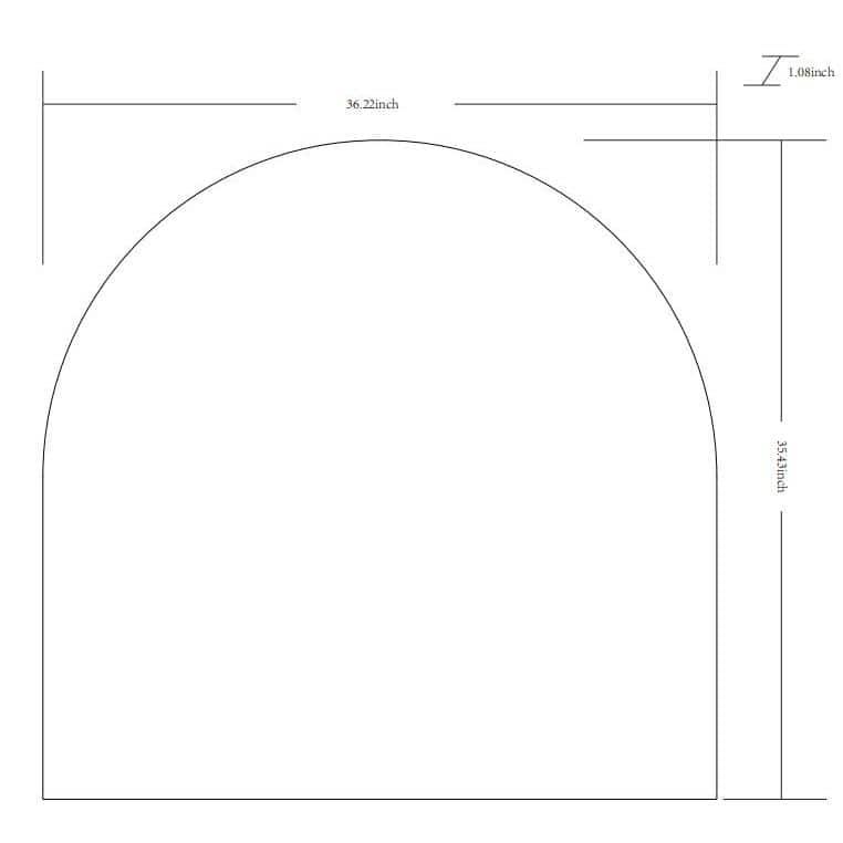 Luxurious Gold & Silver Brushed Metal Arched Mirror 36x35"