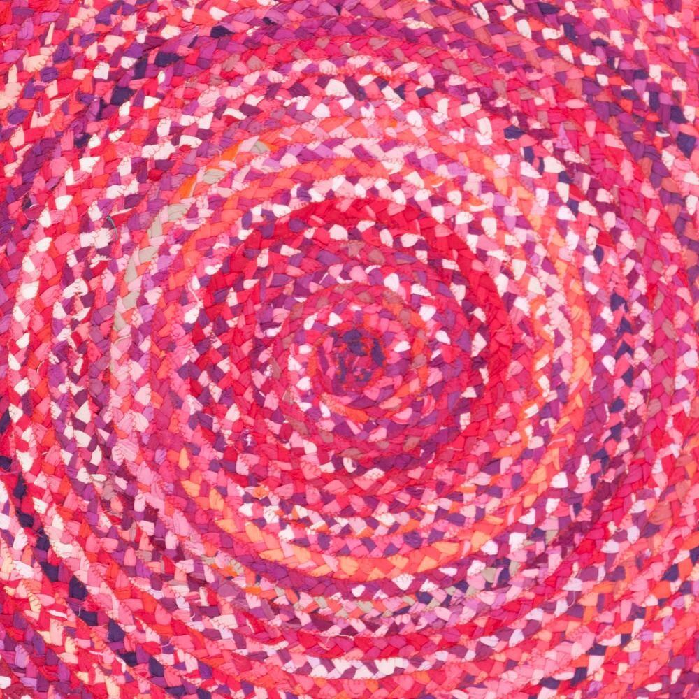 Braided BRD452 Hand Woven Indoor Accent Rug - Pink/Fuchsia - 3' Round - Safavieh