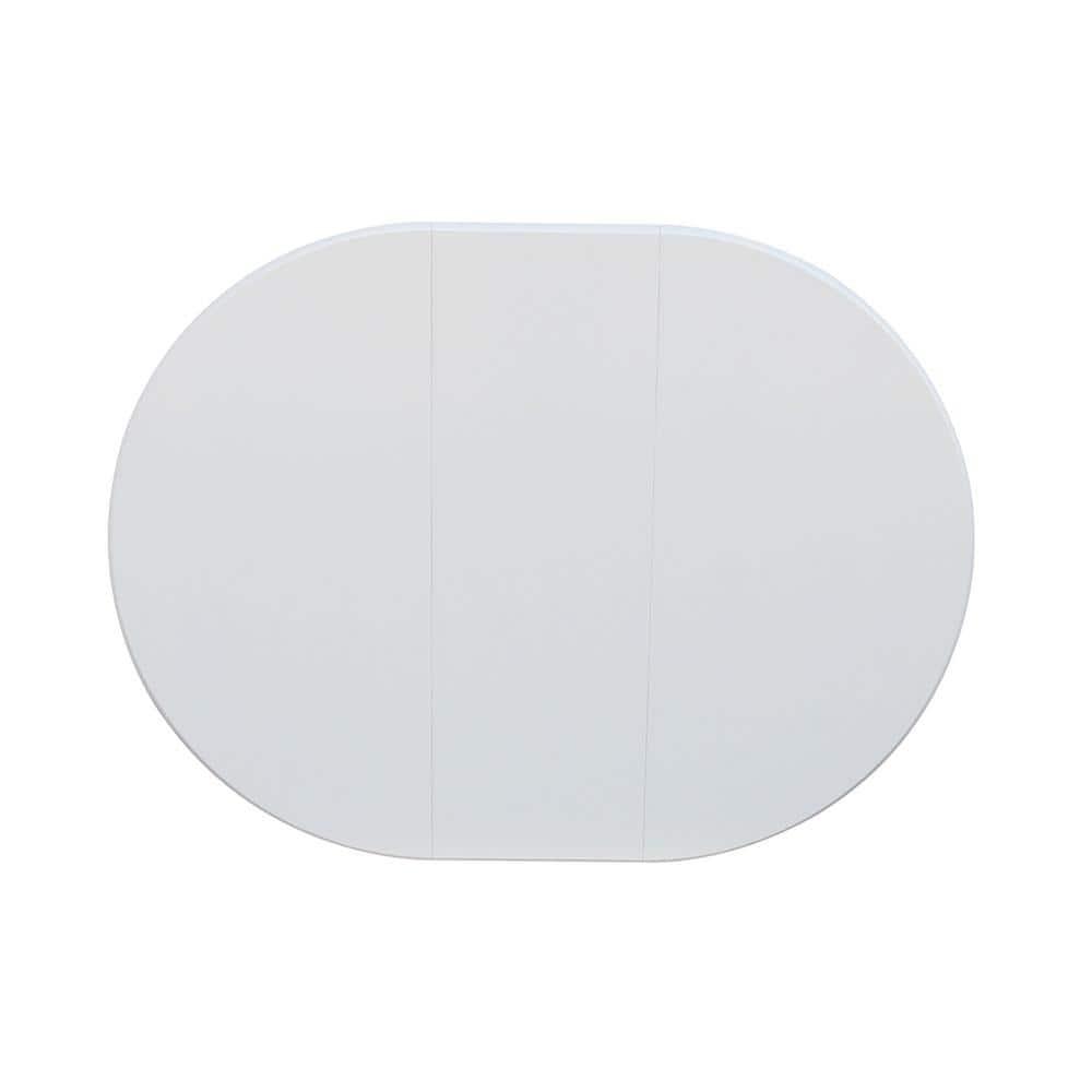 36" Kyle Round Top Pedestal with 12" Drop Leaf Dining Table White - International Concepts: Oval Kitchen Table for 4, Butterfly Leaf