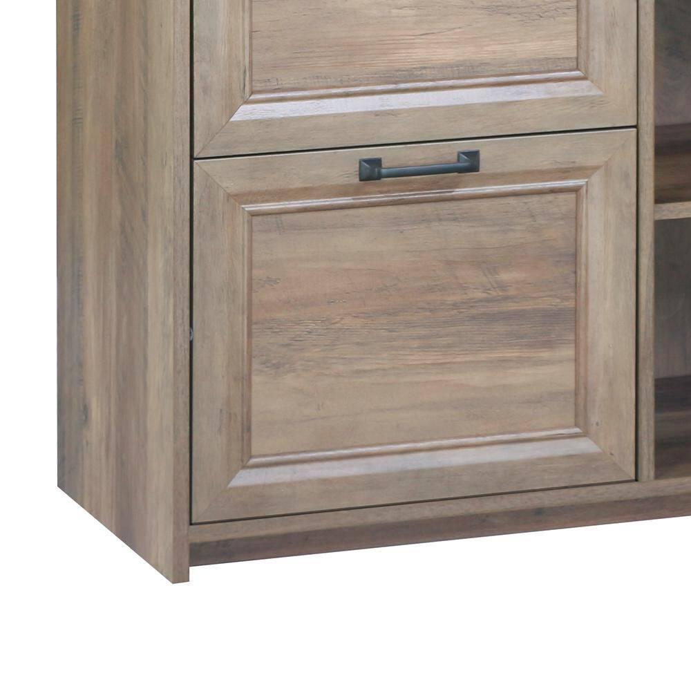 Saint Birch Alaska 2-Drawer File Cabinet with 3 Shelves, Rustic Oak
