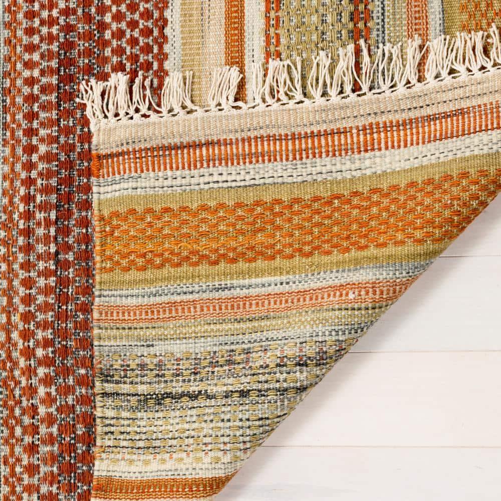 SAFAVIEH Striped Kilim Ethel Wool Area Rug, Beige, 9' x 12'