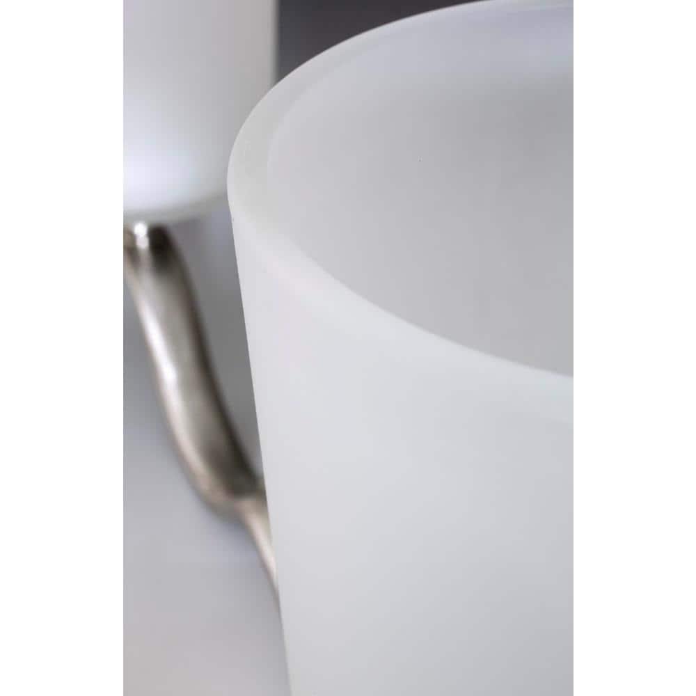 Progress Lighting Inspire 4-Light Wall Sconce, Brushed Nickel, Etched Glass Shades