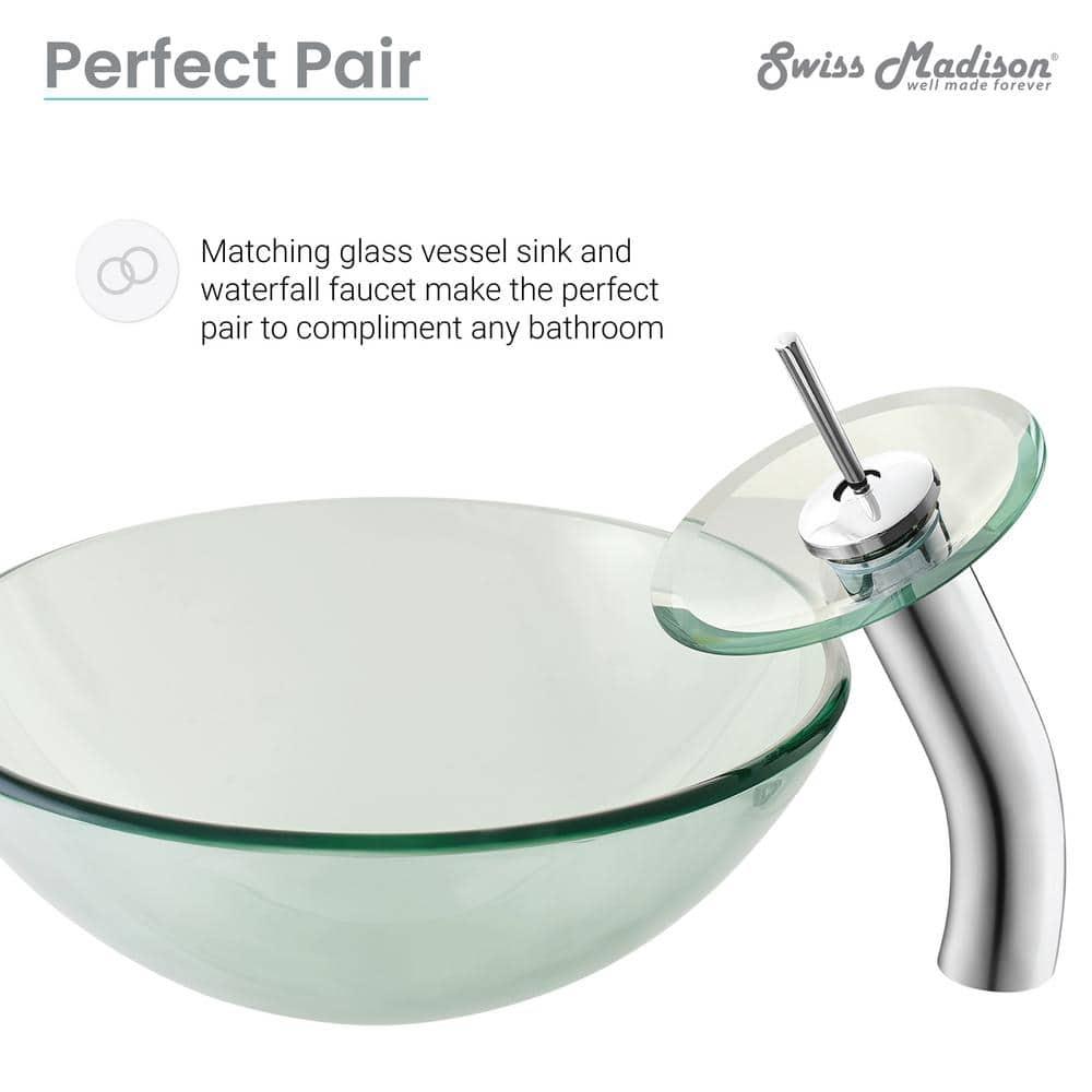 Cascade 16.5 Glass Vessel Sink with Faucet