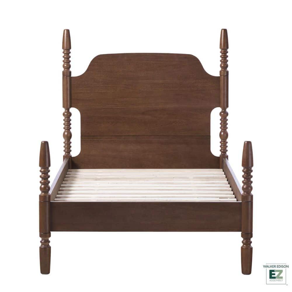 Vivienne Traditional Easy Assembly Solid Wood Twin Spindle Bed