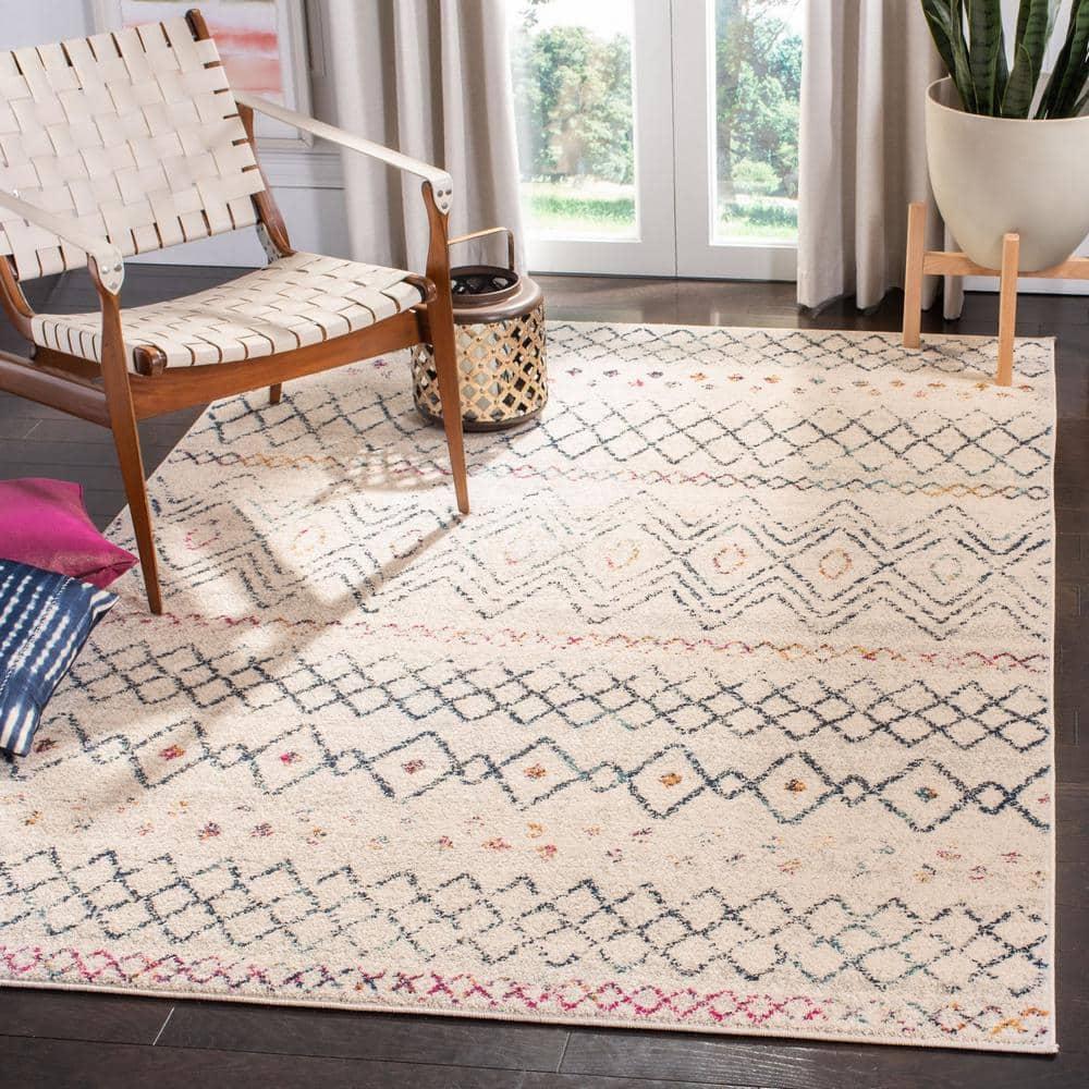 Madison 700 MAD798 Power Loomed Indoor Area Rug - Ivory/Dark Blue - 8'x10' - Safavieh