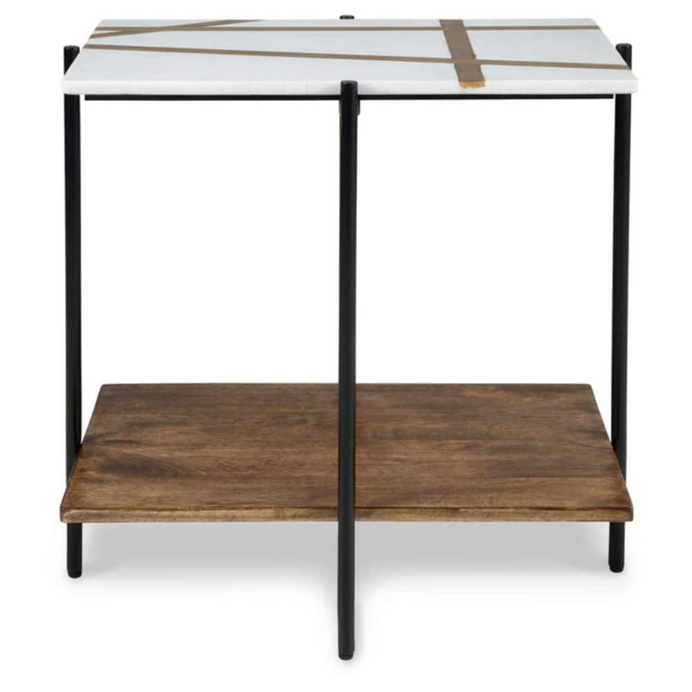 17 Stories Lajoy Marble Top End Table