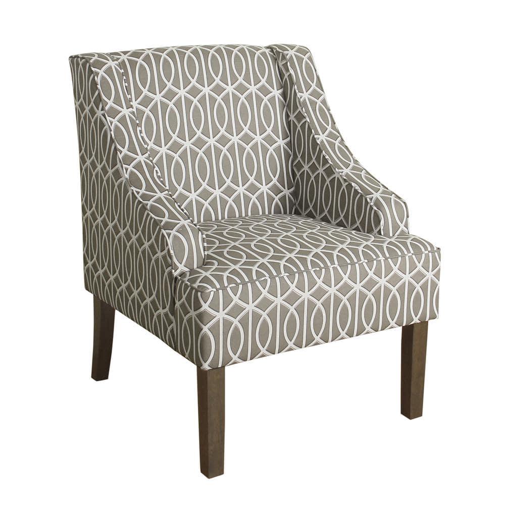 Classic Swoop Accent Armchair Brindle Gray- HomePop