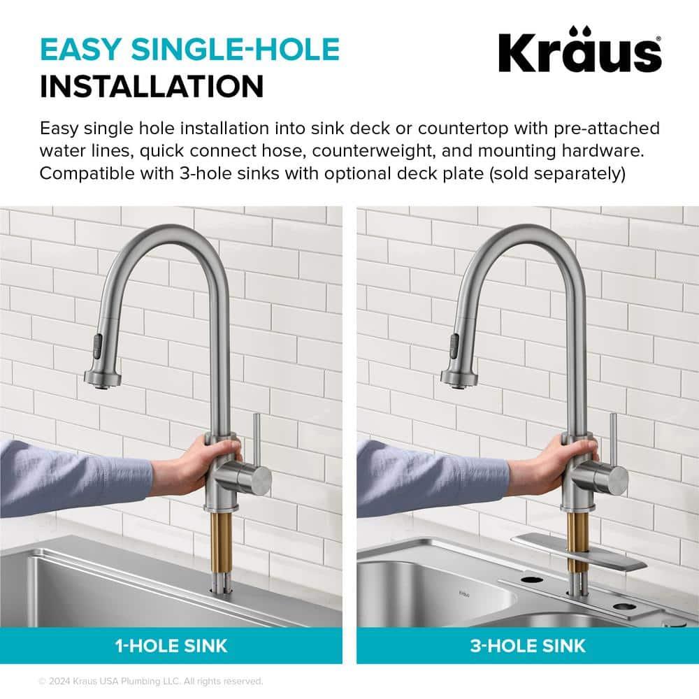KRAUS Bolden 2-Function Single Handle Pull Down Kitchen Faucet