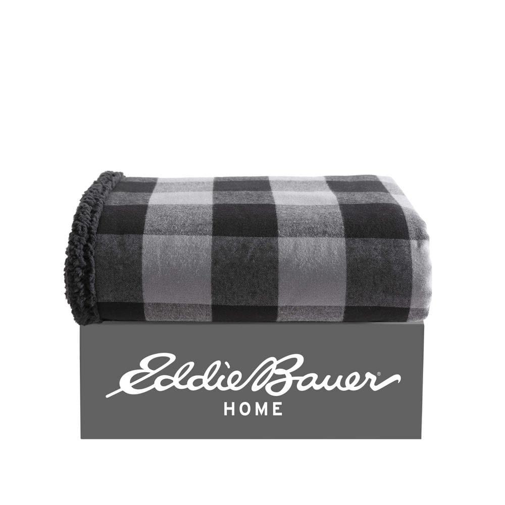 Eddie Bauer Eddie Bauer Cabin Plaid Flannel/Sherpa Throw Blanket