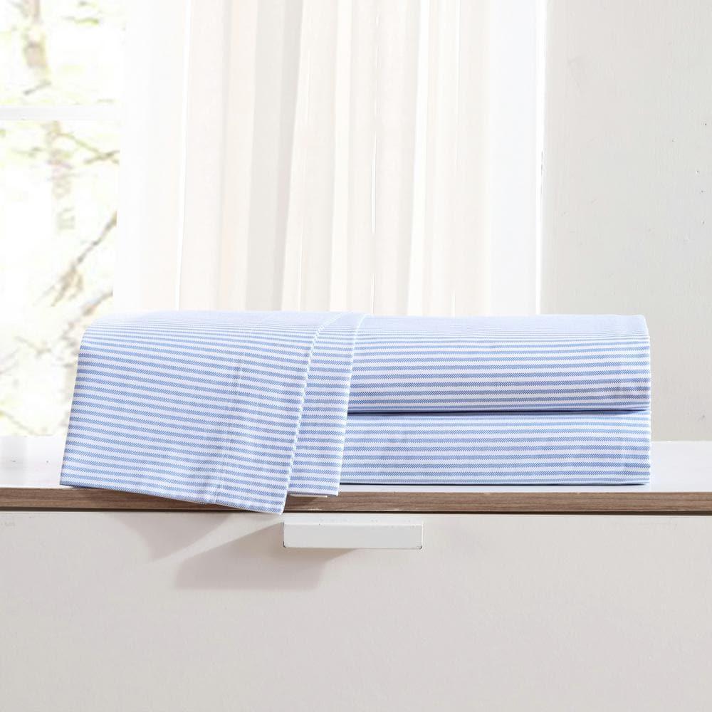 Oxford 200 Thread Count Striped 100% Cotton Percale Sheet Set