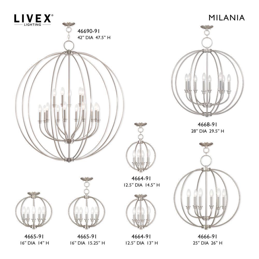 Livex Lighting - Milania - 15 Light Foyer Chandelier in Farmhouse Style - 42