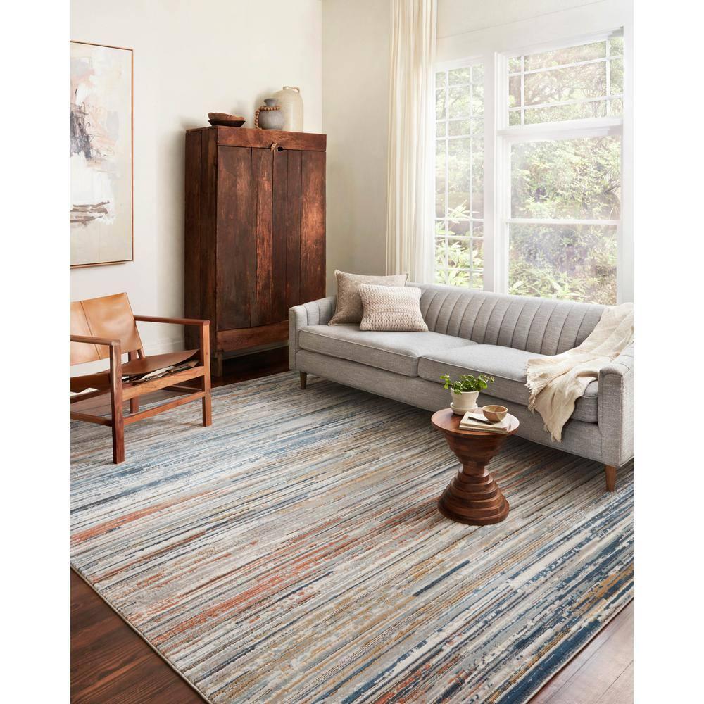 Loloi II Bianca Collection BIA-08 Pebble / Multi, Abstract Area Rug 2'-8" x 7'-6"