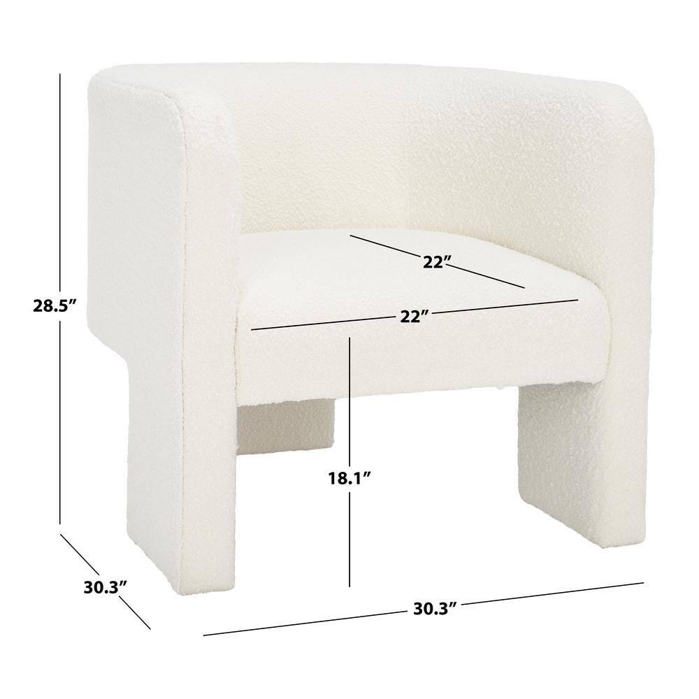 SAFAVIEH Couture Sammie Modern Boucle Solid Accent Chair, Ivory
