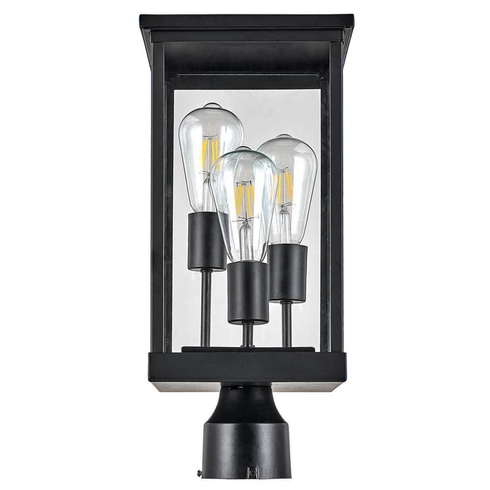 Design House 589200-BLK Mayfield Outdoor Post Top Light with Clear Glass Modern for Porch Entryway Patio, Black