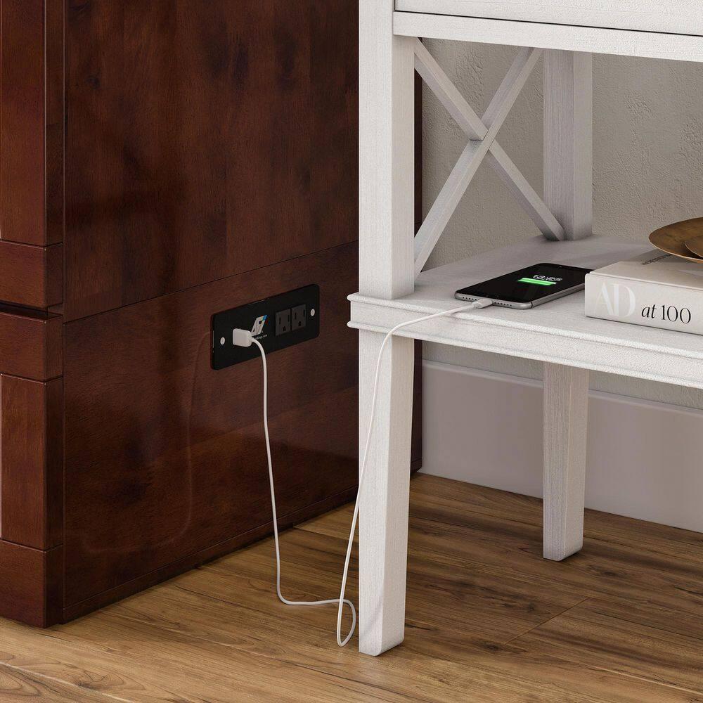AFI Hamilton Full Solid Wood Murphy Bed Chest with Built-In Charger in Walnut