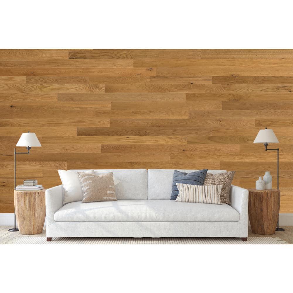 Timberchic Oak Wooden Wall planks - Simple Peel & Stick Wall Covering Application for DIY Accent Wall & Home Improvement - Premium Modern Wall Paneling - 10 sq ft