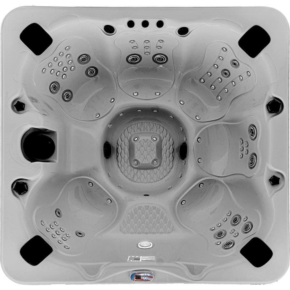7-Person 100-Jet Premium Bench Spa Standard Hot Tub With Sound System And LED Waterfall