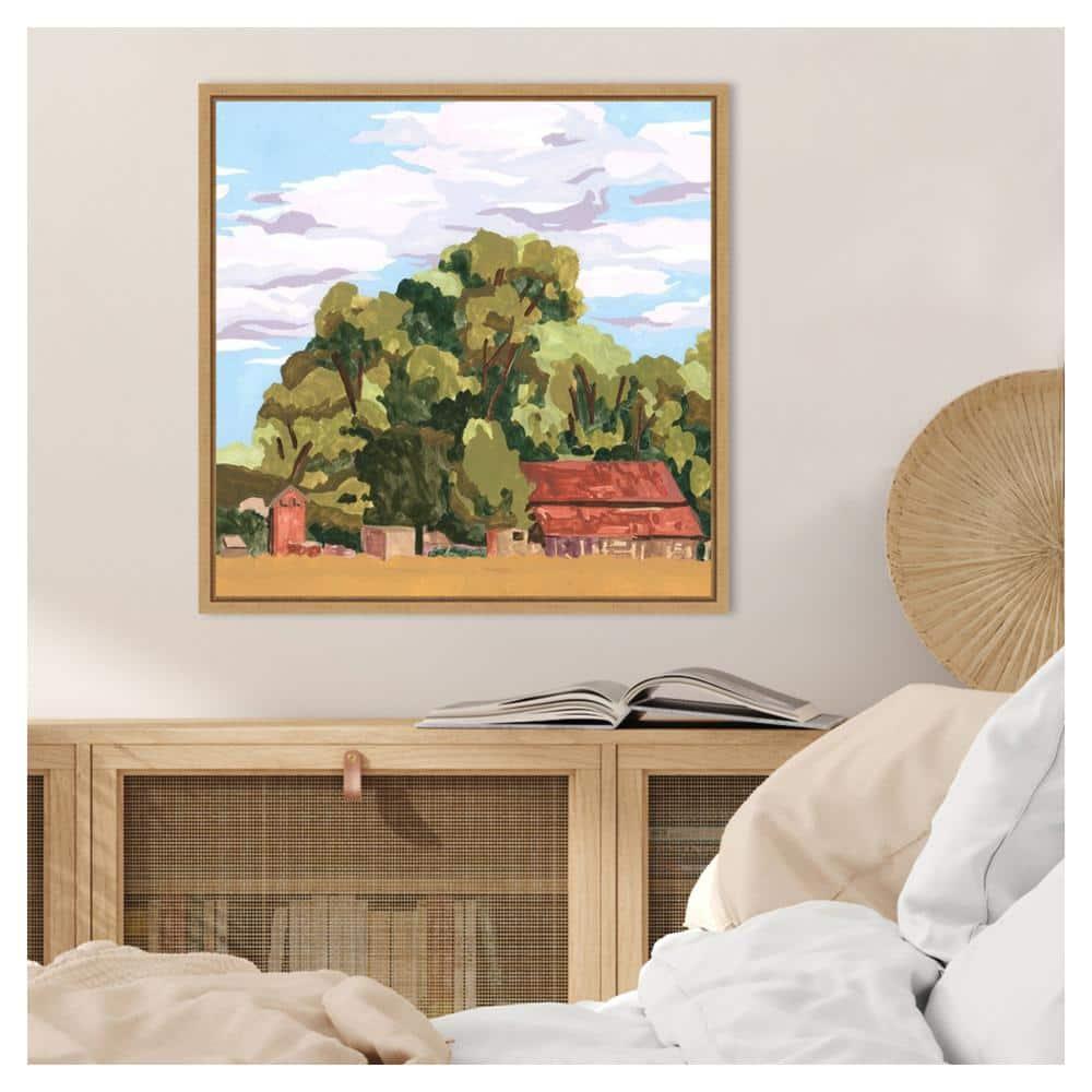 Amanti Art 22"x22" House in Village II by Melissa Wang Framed Canvas Wall Art Print