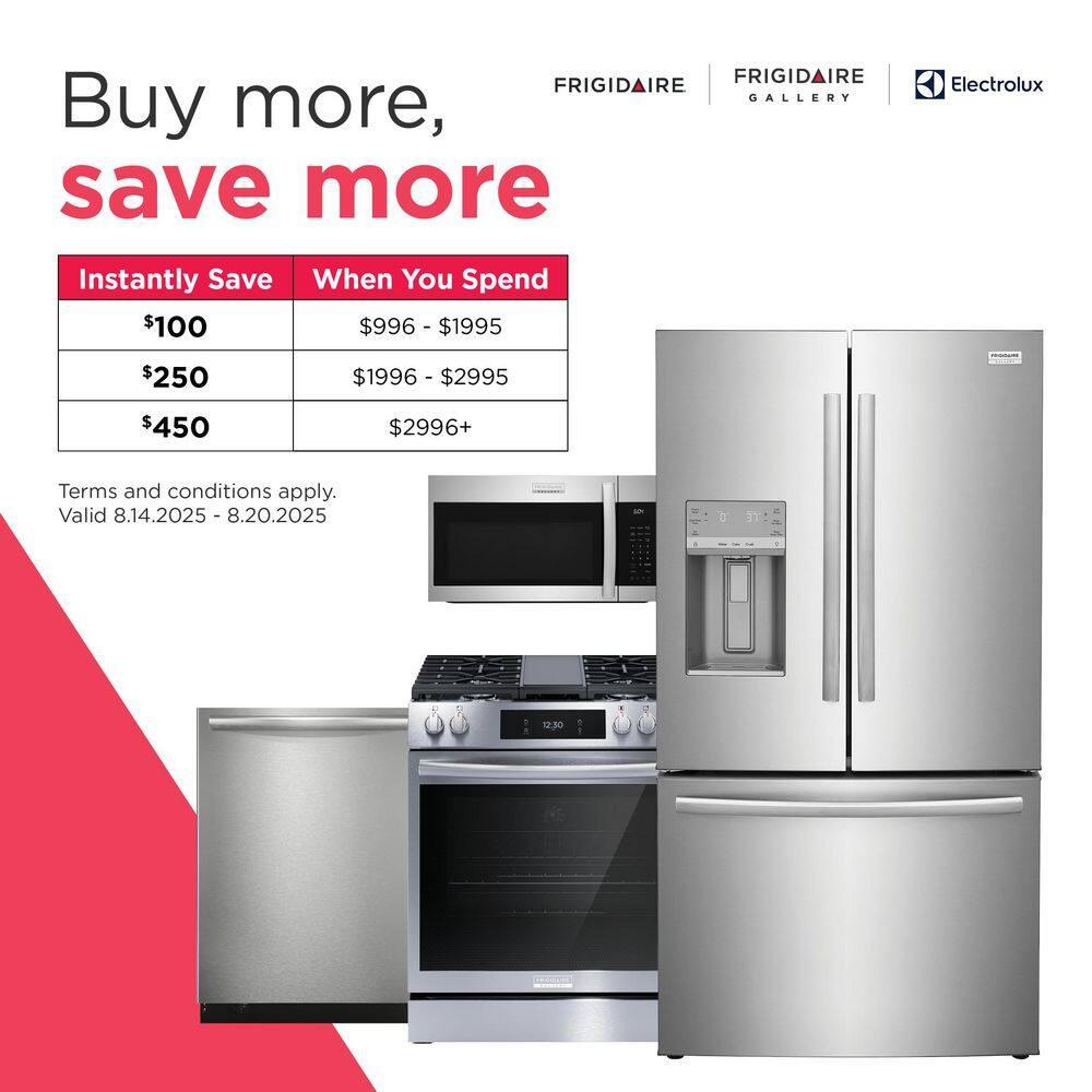 Frigidaire Electric Long Vent Stacked Laundry Center - 3.9 Cu. Ft Washer and 5.5 Cu. Ft. Dryer