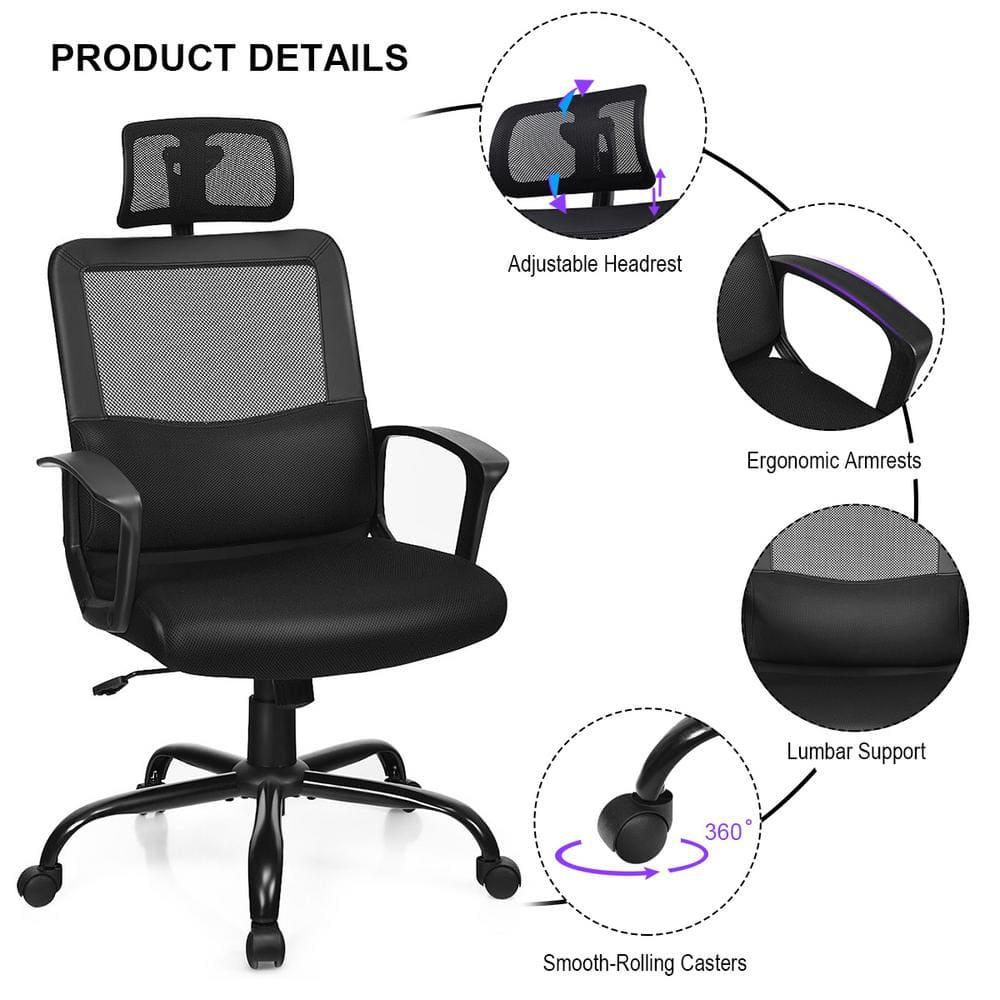 Resenkos Mesh Office Chair High Back Ergonomic Swivel Chair, Home Office Computer Desk Chair, Small Office Chair for Bedroom,Study