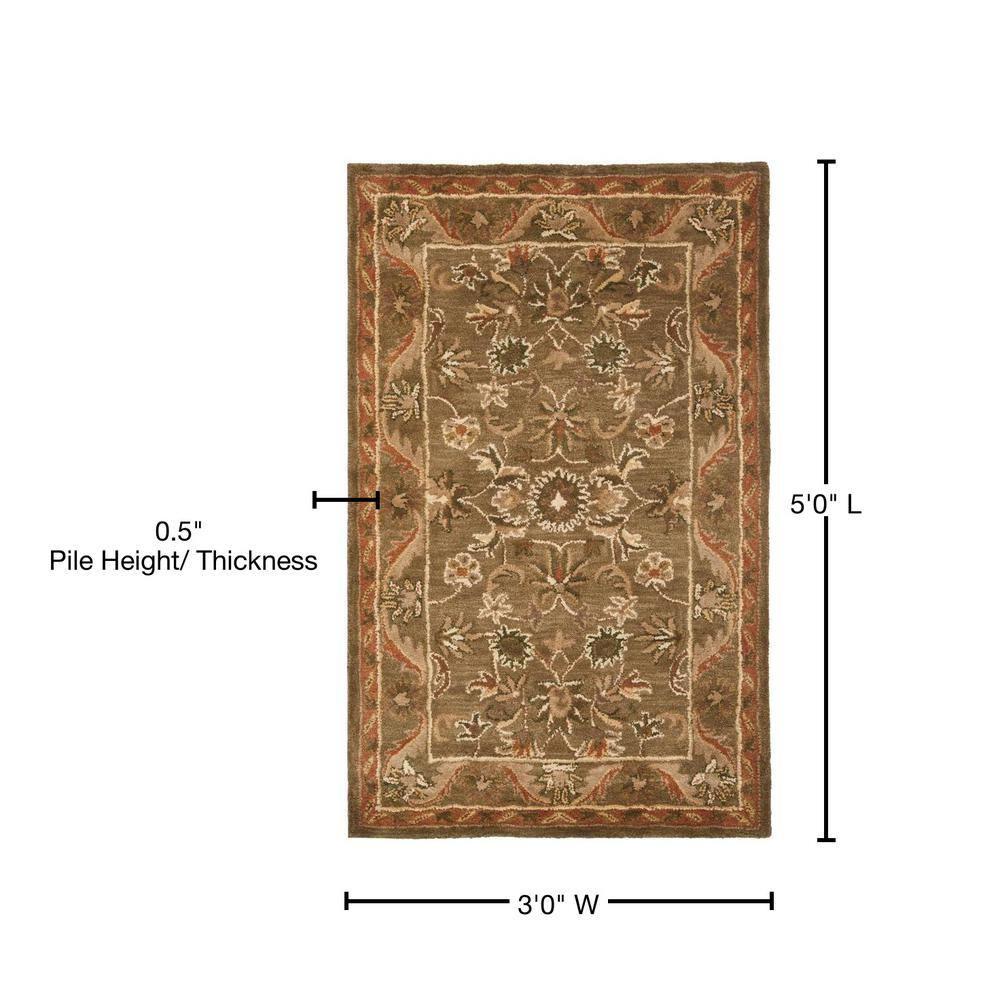Antiquity AT52 Hand Tufted Indoor Accent Rug - Olive/Gold - 3'x5' - Safavieh