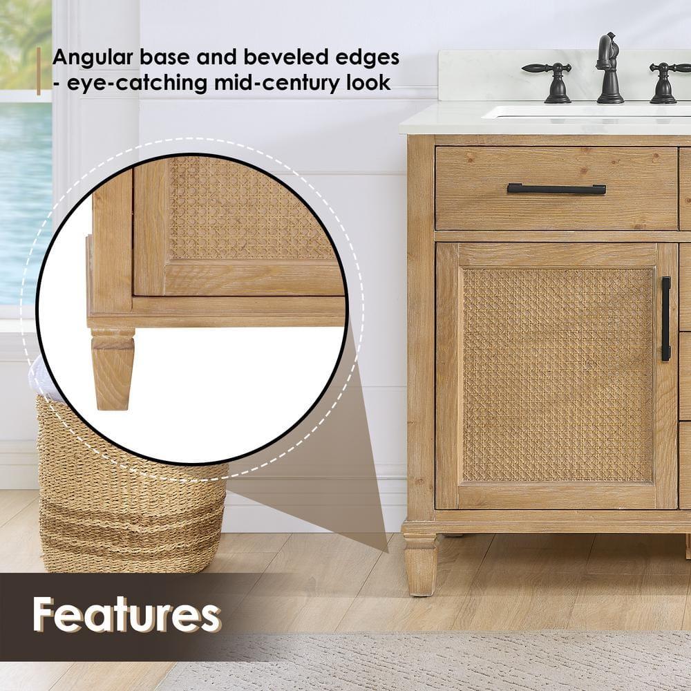 Altair Solana 59.2" Double Bathroom Vanity Base Only in Weathered Fir
